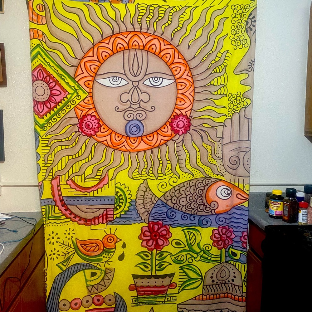 Large Sun tapestry wall hanging